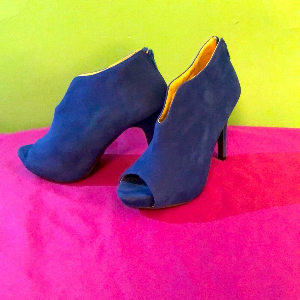 Blue Open Toe Heels